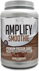 Nutrition Amplify Smoothie Premium Whey Protein Powder Shake with Added Greens and Amino Acids - Build Lean Muscle, Gain Strength, Lasting Energy, and Lose Fat - Chocolate (30 Servings)